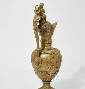 A Large Antique Continental Renaissance Revival Cast Bronze Ewer (1 of 3)