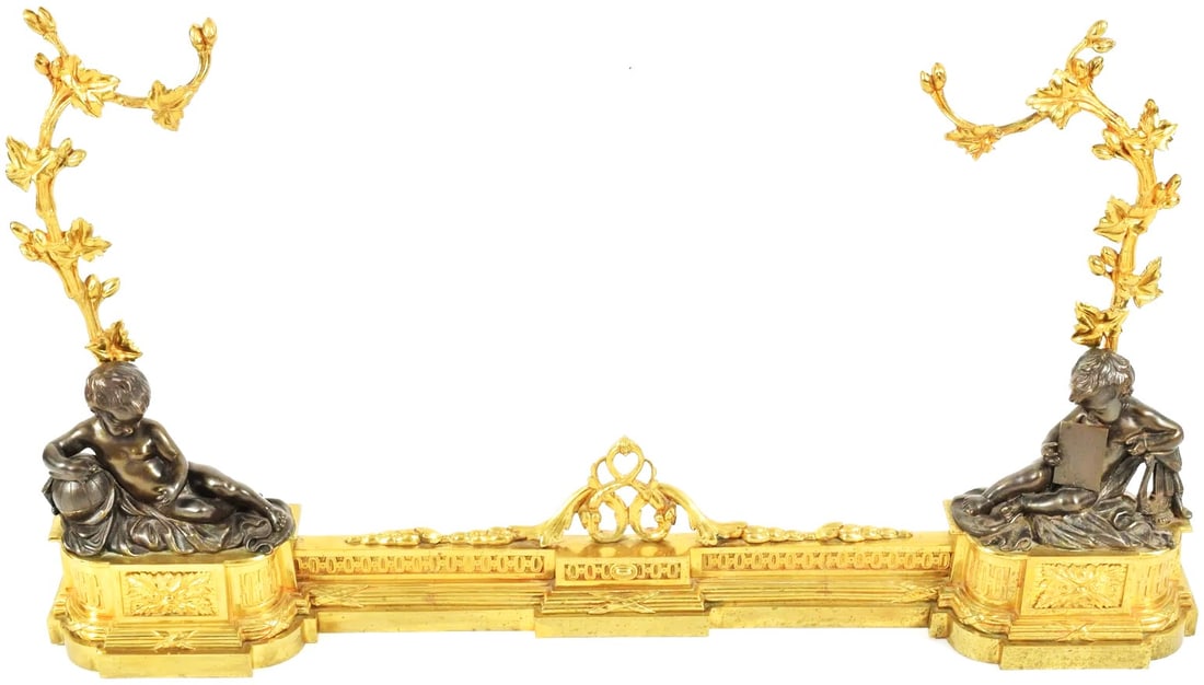 Fine Continental Bronze and Gilded Fireplace Fender (1 of 5)