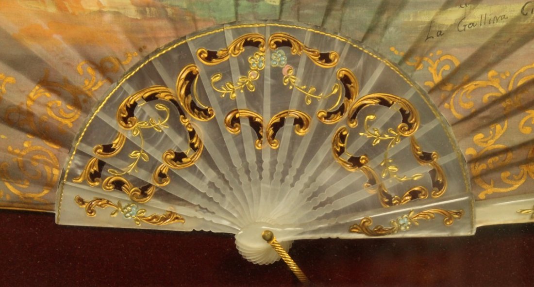 19TH C. HAND PAINTED FAN SIGNED "LA GALLINA CIEGA DE GO - 3