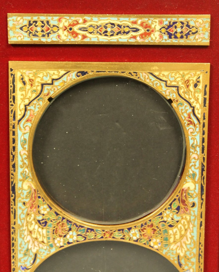 19TH C. CHAMPLEVE ENAMELLED 3 FOLD LARGE FRAME - 2