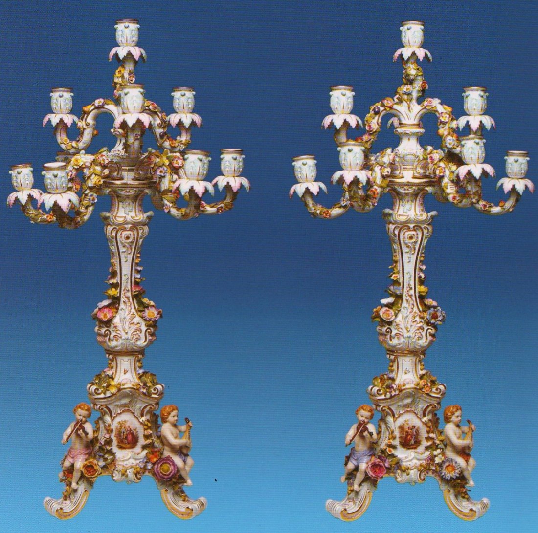 PAIR OF 19TH C. MEISSEN CANDELABRAS