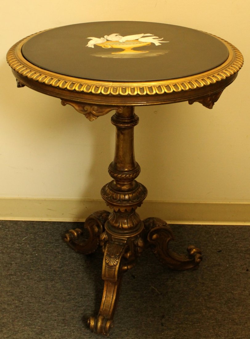 19TH C. PIETRA DURA TOP TABLE