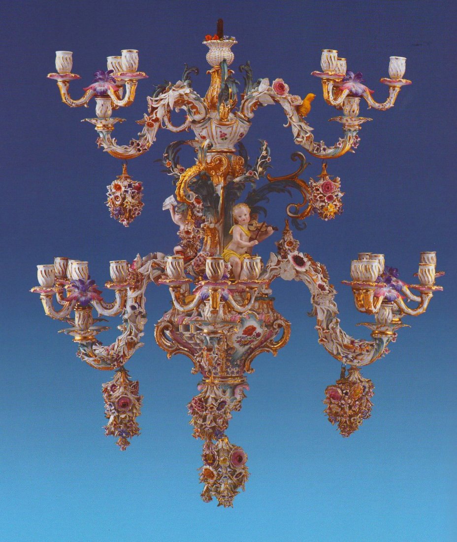 19TH C. MEISSEN CHANDELIER