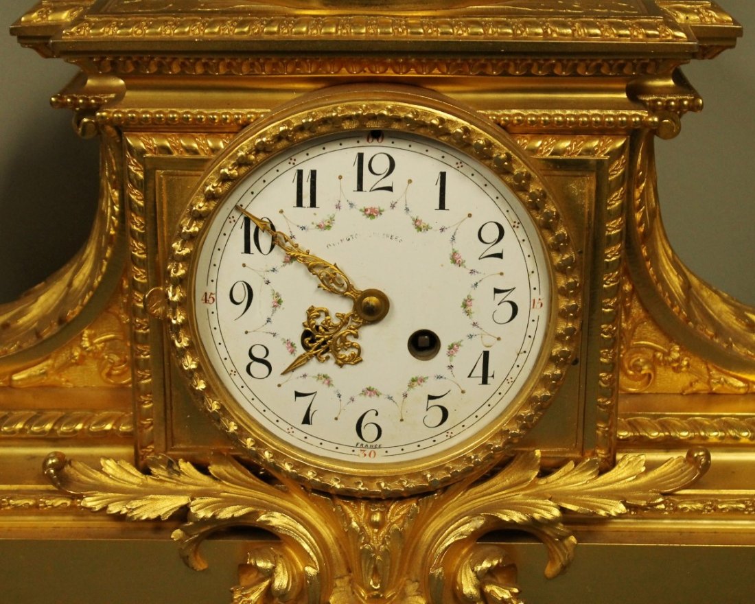 19TH C. PALATIAL JEWELLED SEVRES CLOCKSET - 3