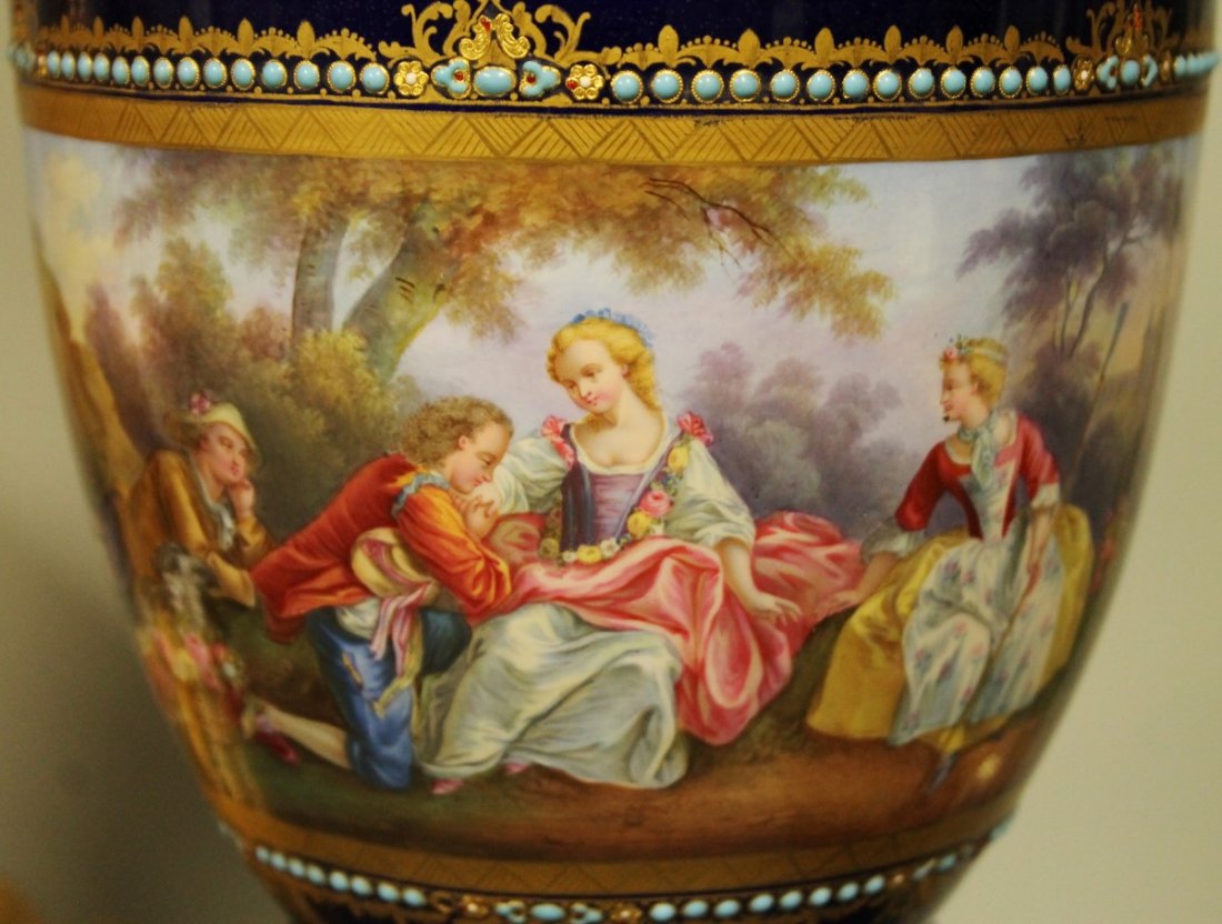 19TH C. PALATIAL JEWELLED SEVRES CLOCKSET - 6