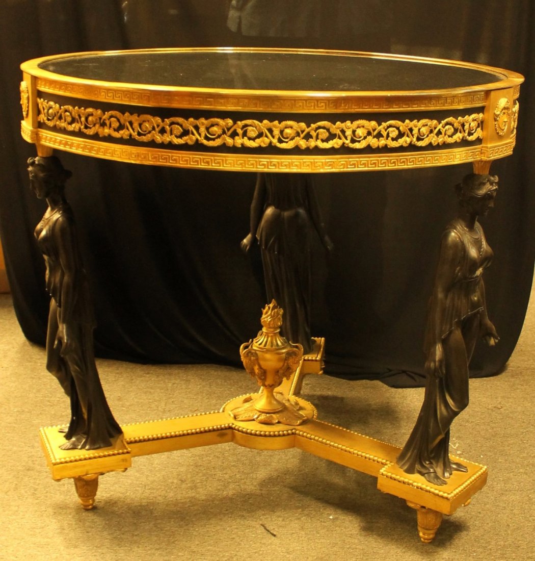 EMPIRE STYLE GILT BRONZE TABLE