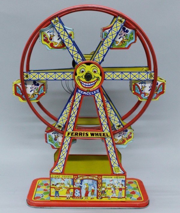 TOY FERRIS WHEEL WITH MICKEY MOUSE AND DONALD DUCK IN C