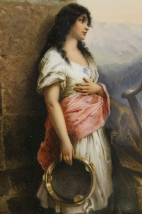 BERLIN KPM STYLE GERMAN PORCELAIN PLAQUE: BERLIN KPM STYLE GERMAN PORCELAIN PLAQUE. MEASURES H: 10" W: 7"