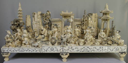 CHINESE MONUMENTAL IVORY SCULPTURE