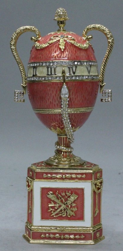 Duchess of Marlborough Faberge Inspired Egg: The Duchess of Marlborough egg is a jewelled enameled Easter egg made by Michael Perchin under the supervision of Peter Faberge in 1902. It is the only large Faberge Easter egg to have been commission