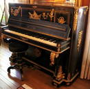 ART CASED BOULLE PIANO BY VAN OVERBERGH