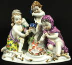 20th Century Group of Meissen Figures with Fire