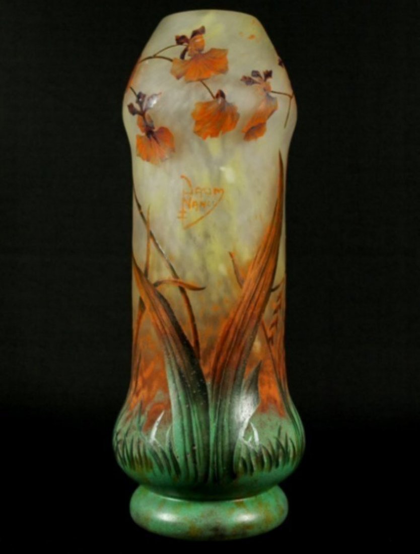 Daum Nancy Art Glass Vase: DAUM NANCY ART GLASS VASE. MEASURES H: 13 1/4"