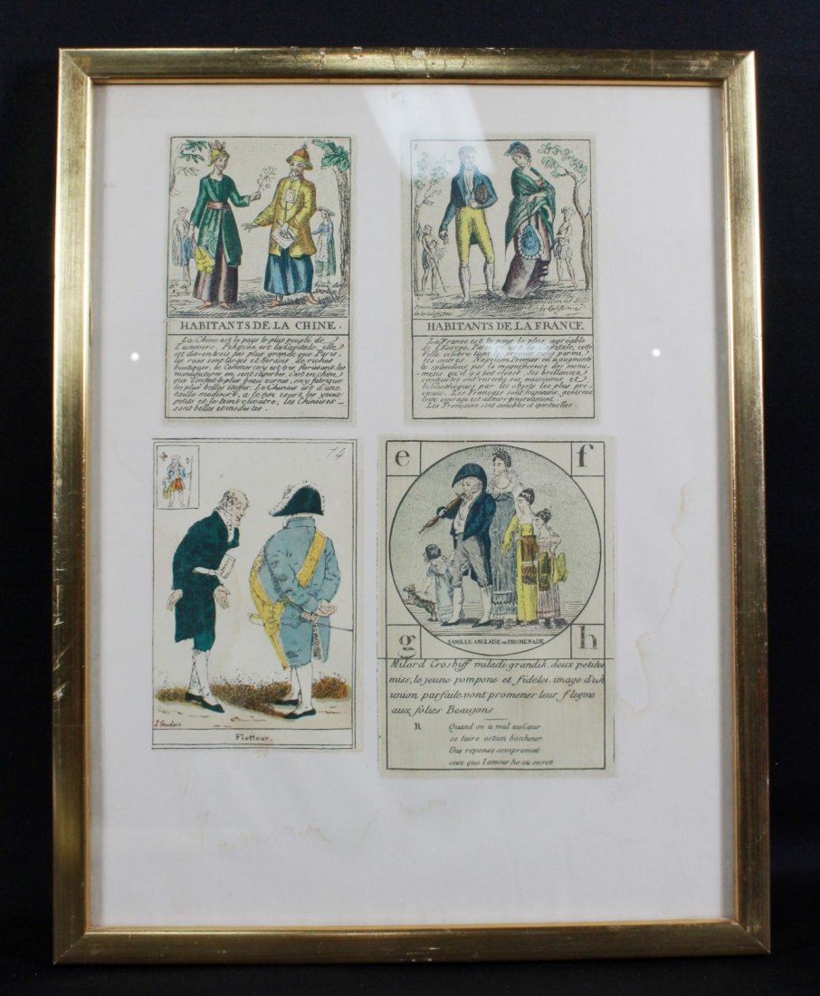 FRAMED TWO CARDS FROM LE GRAND JEU DE GEOGRAPHIE: FRAMED TWO CARDS FROM LE GRAND JEU DE GEOGRAPHIE PUBLISHED.IN PARIS IN ABOUT 1800. MEASURES 13 1/4" X 10 1/4"