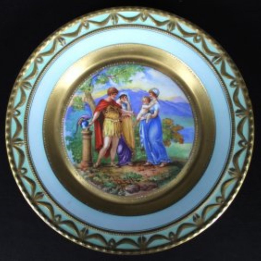 KPM ARTIST SIGNED PORCELAIN PORTRAIT PLATE: KPM ARTIST SIGNED PORCELAIN PORTRAIT PLATE. MEASURES: 9 3/4 DIAMETER , Konigliche Porzellan Manufaktur plates with scenes from the Odyssey. Scenes are transferred with some hand painting. SIGNED BY AN