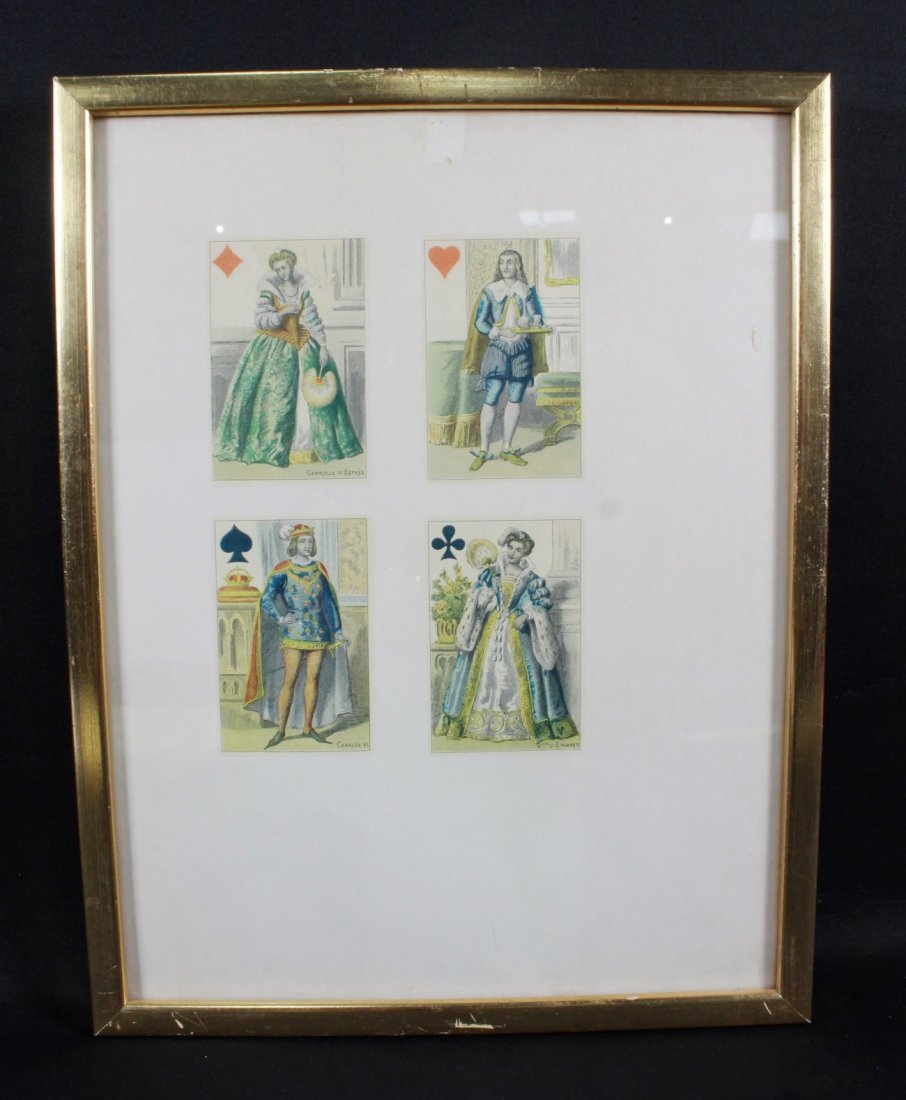 FRAMED ANTIQUE PLAYING CARDS: FRAMED ANTIQUE PLAYING CARDS. MEASURES 13 1/4" X 10 1/4"