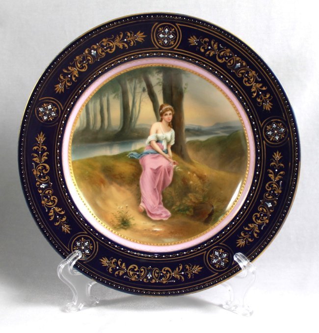 19TH C. ROYAL VIENNA PLATE OF A WOMAN (1 of 5)