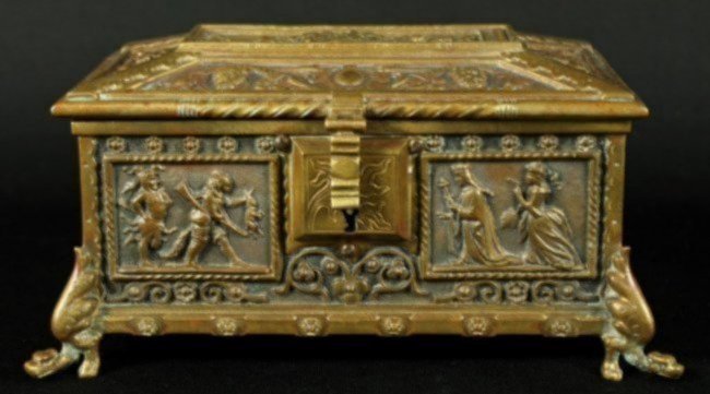 CONTINENTAL GILT AND PATINATED BRONZE JEWELERY BOX (1 of 4)