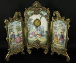 Large Viennese Enamel Screen With Clock