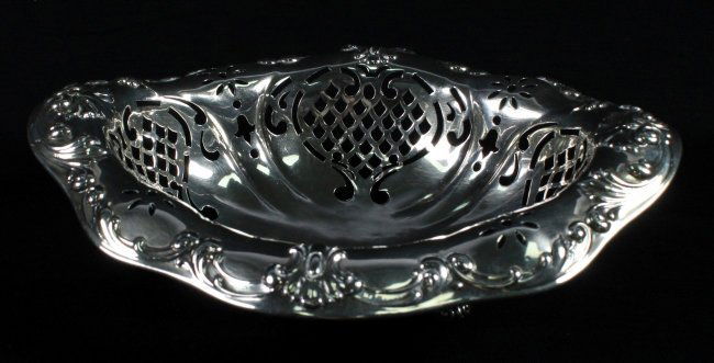 ANTIQUE STERLING SILVER RETICULATED TRAY (1 of 9)