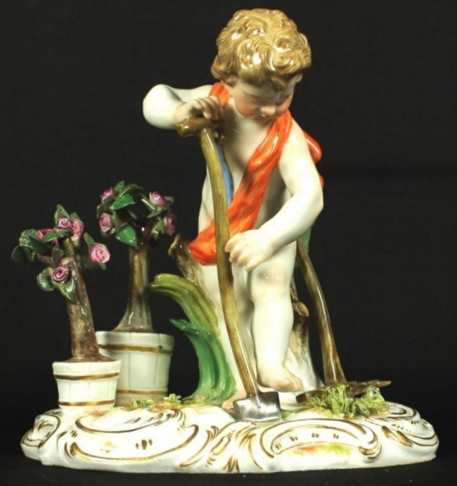 ANTIQUE 19TH C. MEISSEN GARDENER (1 of 6)