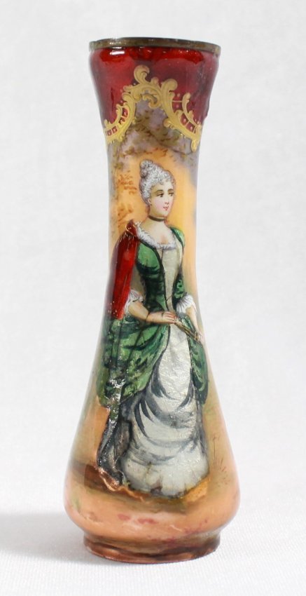 FRENCH ENAMEL VASE, SIGNED " VILLE" PROVENANCE: FROM (1 of 8)