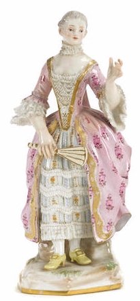 19TH C. MEISSEN FIGURE OF WOMAN (1 of 3)