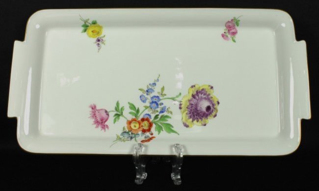 LARGE 12" ANTIQUE 19TH C. MEISSEN TRAY (1 of 3)