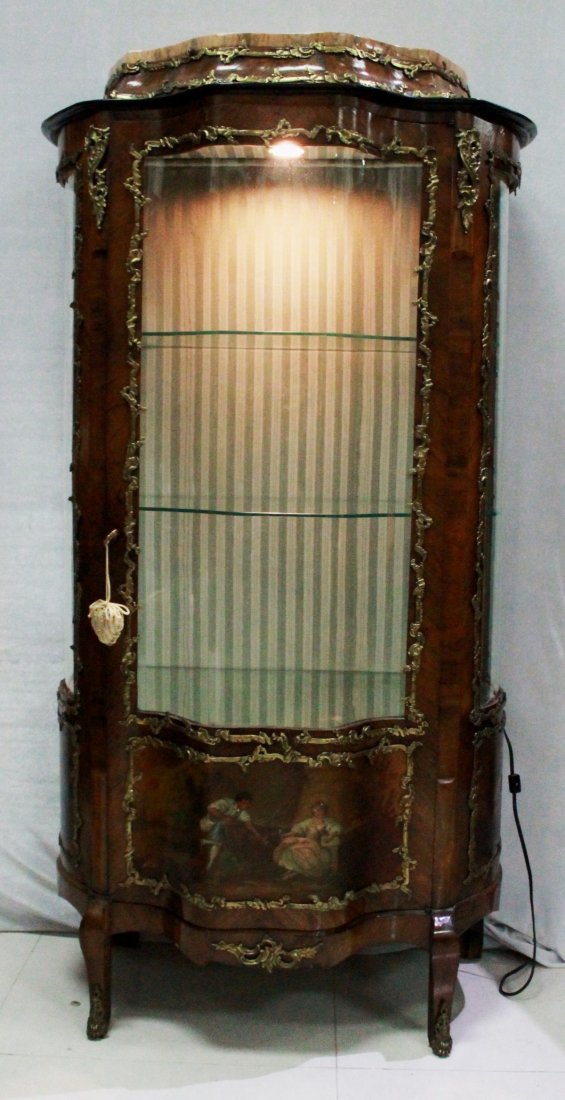 A LOUIS XV STYLE GILT BRONZE MOUNTED VITRINE CABINET (1 of 9)