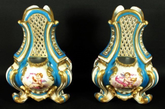 PAIR OF MEISSEN STYLE VASES (1 of 4)