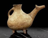 An ancient pottery animal rhyton, possibly iran, circa