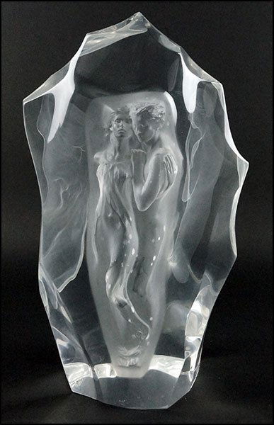 FREDERICK HART (AMERICAN, 1943-1999) ILLUMINATA III: FREDERICK HART (AMERICAN, 1943-1999) ILLUMINATA III. Acrylic sculpture, signed lower front and signed, dated, and numbered on the lower side '1999 F. Hart A.P. XXXV/LXXXV C.A.I.' 17" x 10.5" x 6"