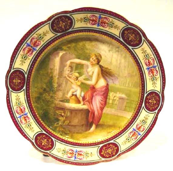 19th C Porcelain Enameled & Signed Plate (1 of 6)