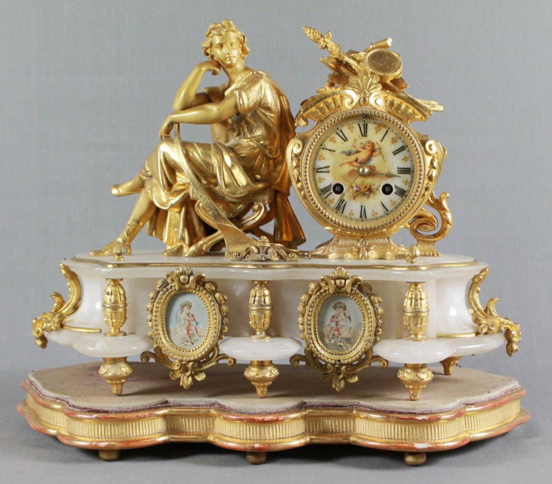 ANTIQUE 19TH C. FRENCH S. MARTI FIGURAL GILT & WHITE (1 of 5)