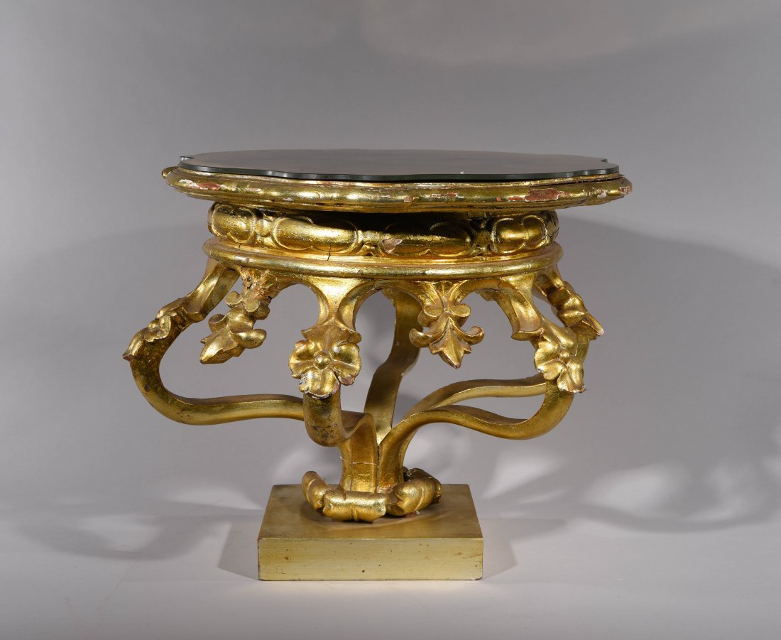 LATE 19TH C. GILT BED CROWN TABLE (1 of 9)