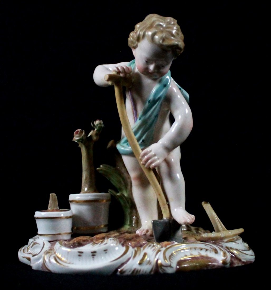 19th C MEISSEN FIGURE OF A GARDENER (1 of 6)