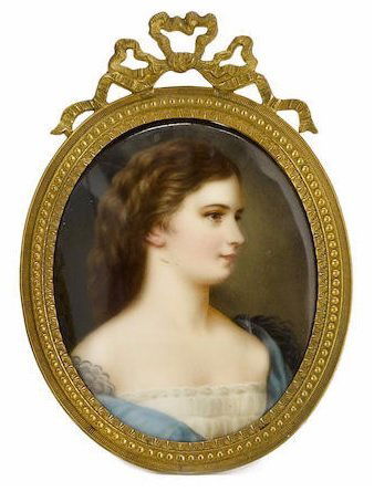 GERMAN PORCELAIN OVAL PLAQUE LATE 19TH-EARLY 20TH (1 of 1)