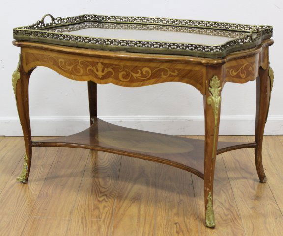 Louis XV Style Inlaid Marquetry Coffee Table (1 of 4)