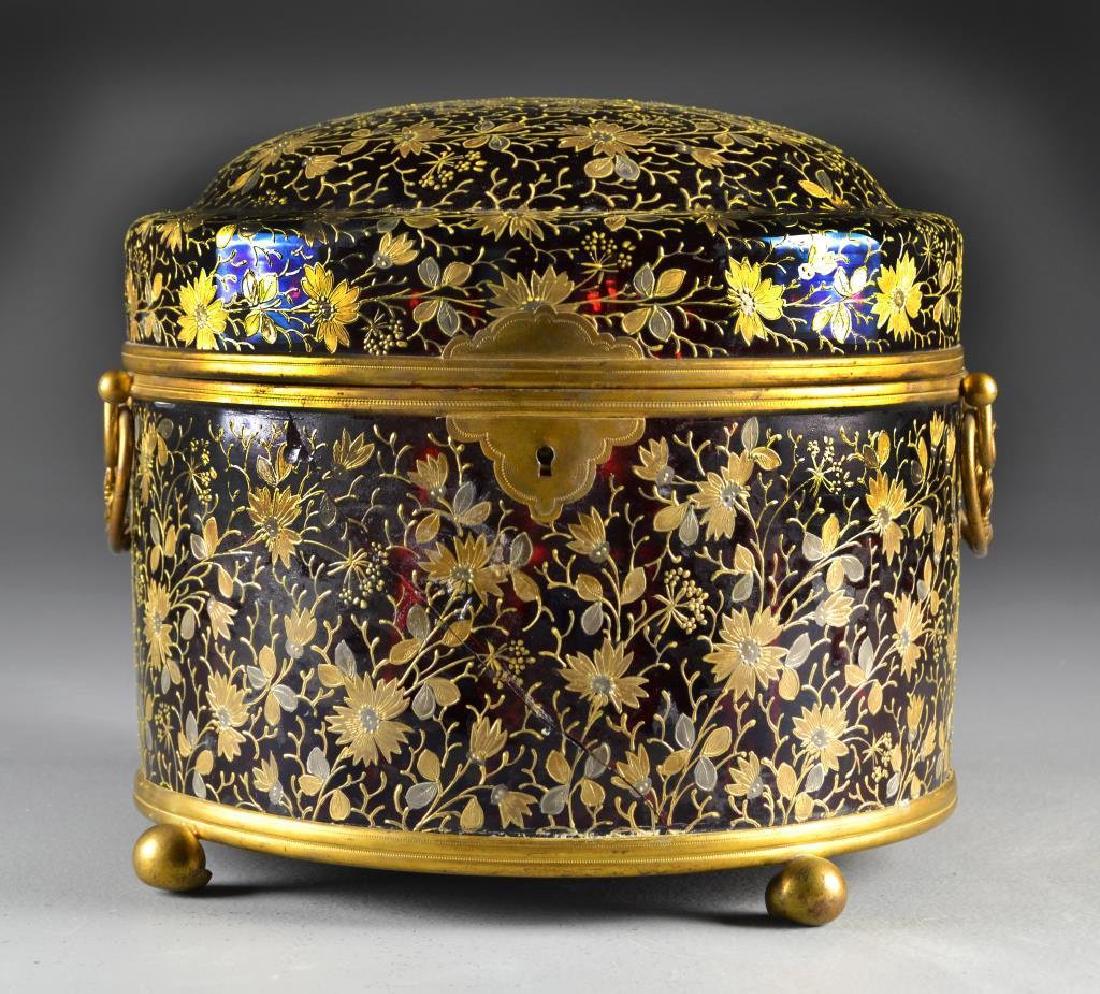 A Fine Moser Gilt Bronze & Glass Perfume Casket (1 of 3)