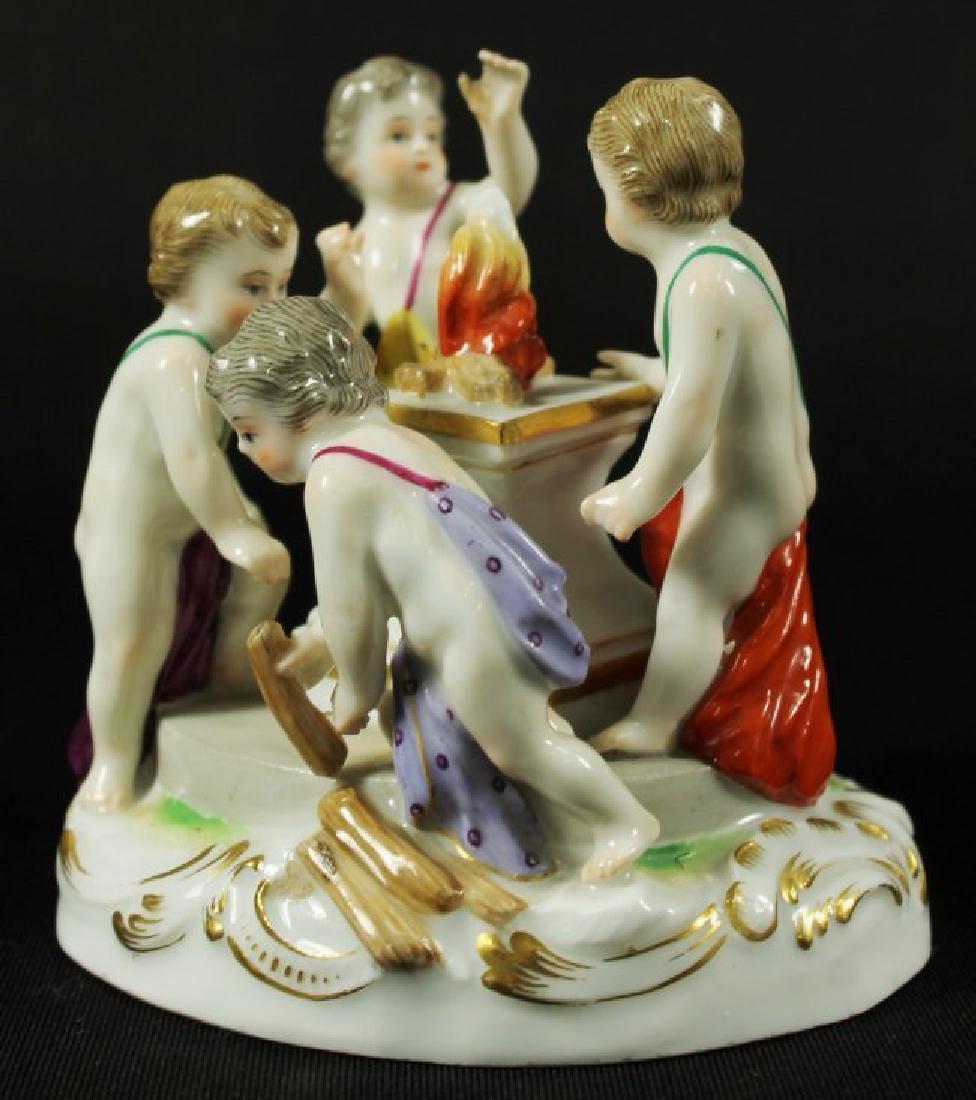 MEISSEN GROUP OF CHERUBS AROUND FIRE (1 of 3)