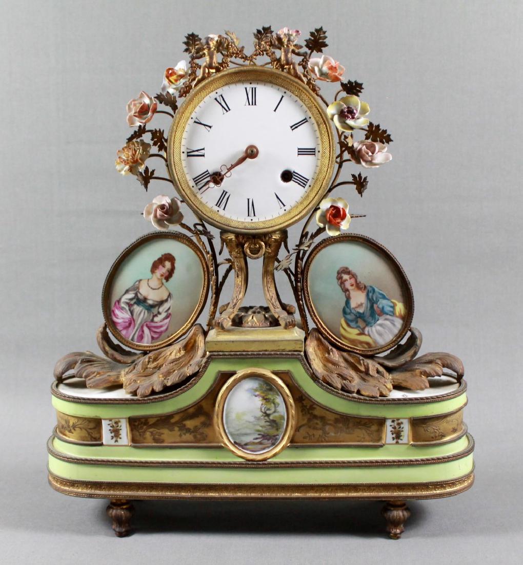 19TH C. FRENCH STYLE MANTLE CLOCK WITH MINIATURE (1 of 10)