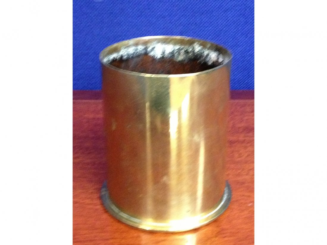 A brass trench art shell, marked to base 1898, 24,: A brass trench art shell, marked to base 1898, 24, DZDR.