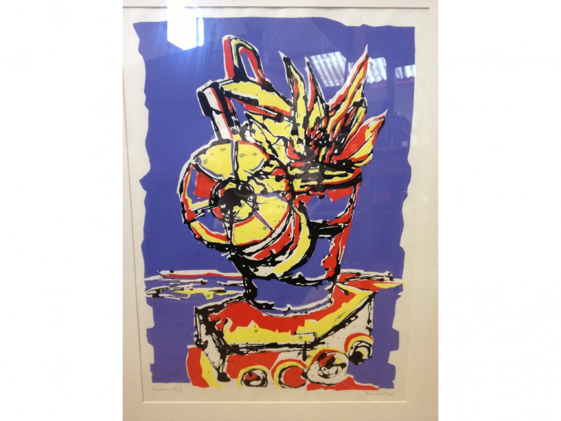 David Smith. A lithographic print entitled 'Cauldr: David Smith. A lithographic print entitled 'Cauldron' no.5 of 12, signed and dated 1988 to lower right.