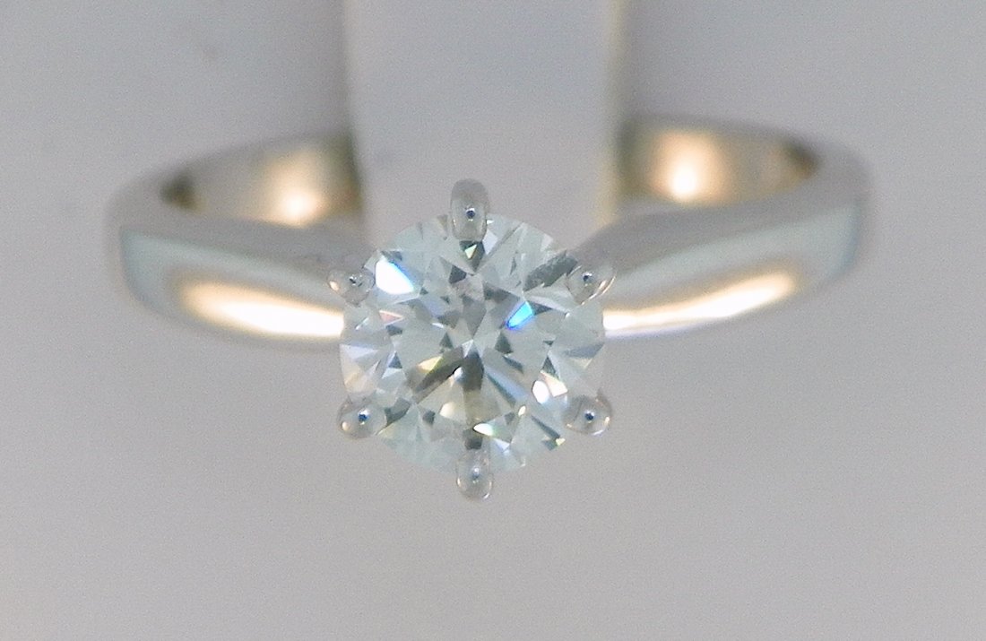 Ring: Diamond Engagement Ring ~.70 ct. solitaire, platinum mounting ~ 2.9dwt