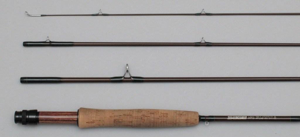 Sage VPS Graphite III Rod - 8 1/2', 4/1, 4wt, 3 1/16oz.: The VPS rod gives you Sage action and high performance designed with a quick-loading and medium fast action. Rod shows signs of use, western grip is soiled, and some light scuffs on the blank, a black