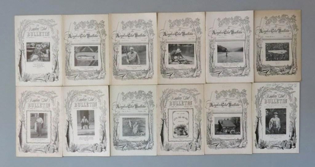 12 Issues of The Angler's Club Bulletin - 1950's & 60's: A broken run starting with June, 1950 - Vol. 29 No.2 which features the Sparse Grey interview with Herman Christian on Theodore Gordon to the June, 1967 - Vol. 46 No. 2. All issues are from the 1950's