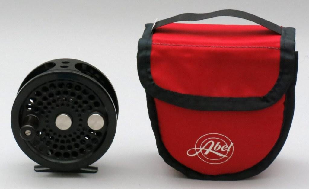 Abel #3 Big Game Reel: A gently used reel in black finish, serial #7052, standard arbor, 3.9" dia. & 1 1/8" spool width, LHW, and designed for a 10/11/12wt rod, capacities: 275 yards of 30# backing with a 10wt, 250 yards of