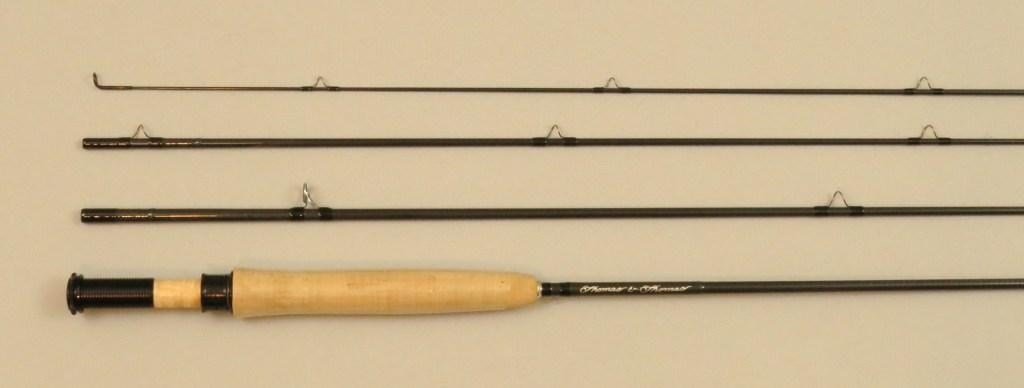 Thomas & Thomas 8''6"- 4/1, 4wt Graphite Rod: A light medium action trout rod with up-locking reel seat over maple spacer, and western grip, the rod is marked LPSII 864-4 and serial no.134773. LPS II rods were designed for wary trout, long leader