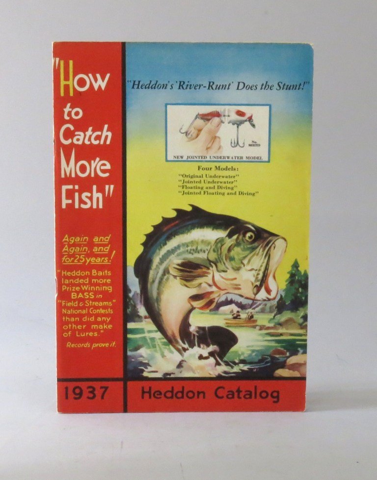1937 James Heddon's Sons Fishing Tackle Catalog: 40 pages, black and white and color drawings and photographs, very light edge wear else Fine.