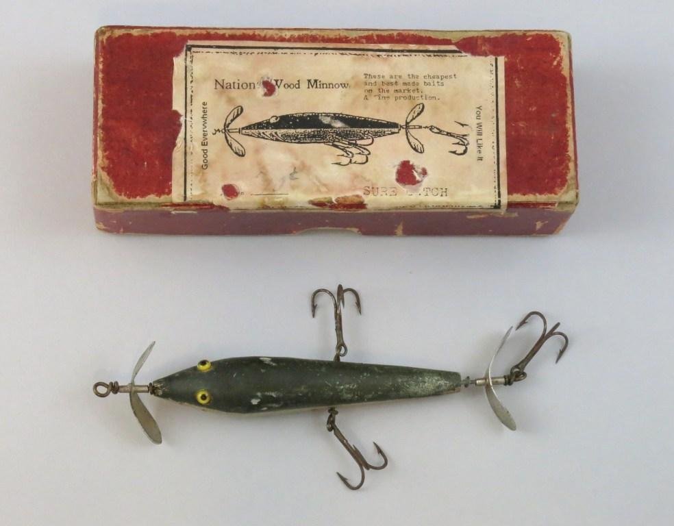 Joe Pepper, Rome NY, National Wood Minnow and Box
